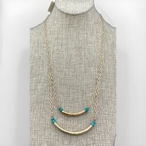 Barse Tubular Necklace- Turquoise- Bronze- NWT